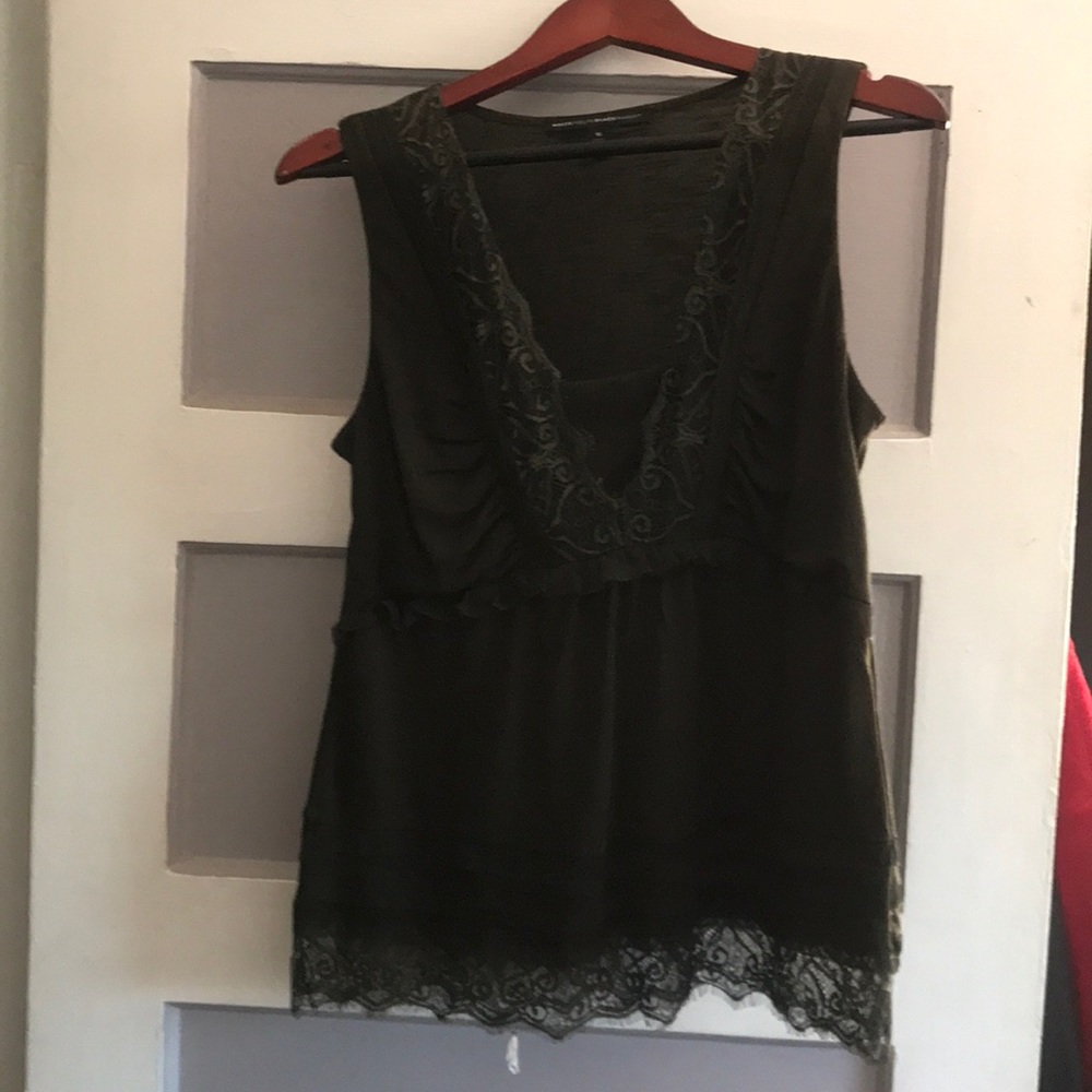Moss green Mesh top